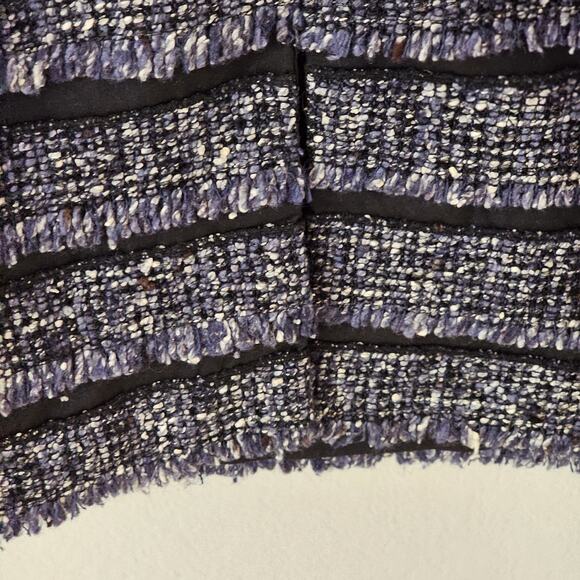 Etcetera Women's Dress Virgin Wool Silk Cotton Blend Sheath Blue Black Grey Sz 8 - Picture 11 of 14